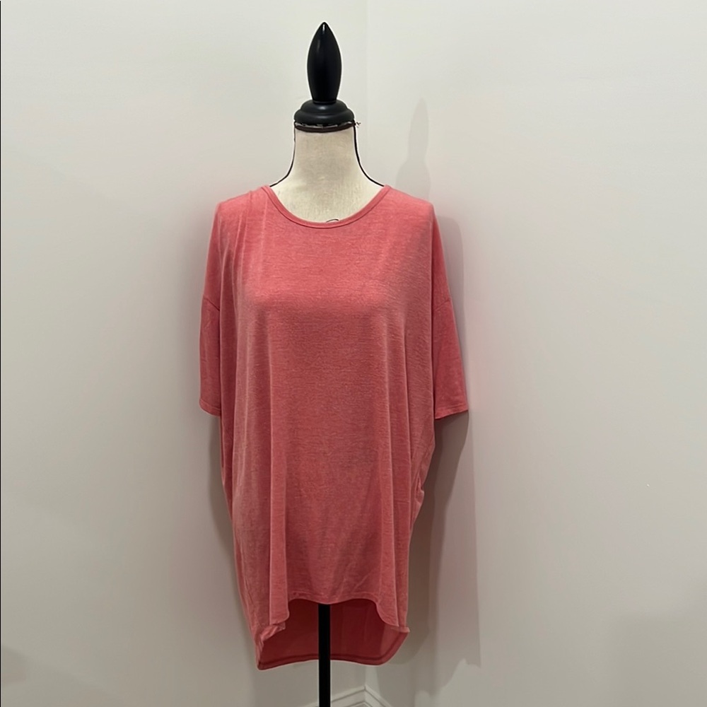 LuLaRoe Red Asymmetrical Short Sleeve Tunic